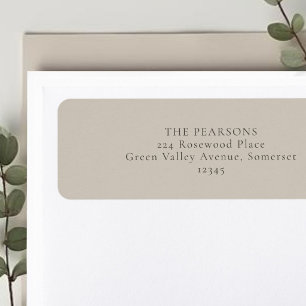 Étiquette d'adresse de retour de mariage Beige Tau