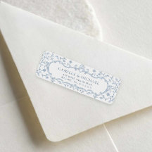 Étiquette d'adresse de retour de mariage Blue Cres