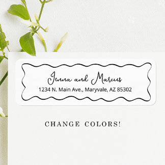 Étiquette d'adresse de retour de mariage - Bordure
