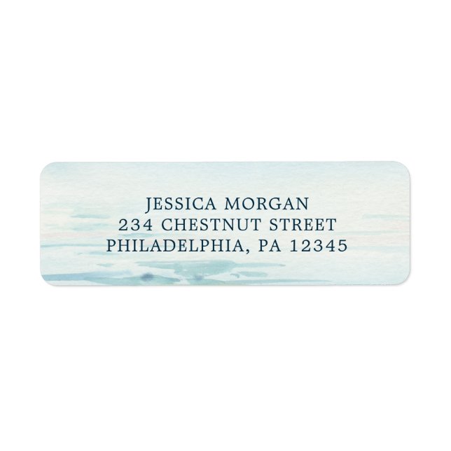 Étiquette d'adresse de retour de mariage de plage (Devant)