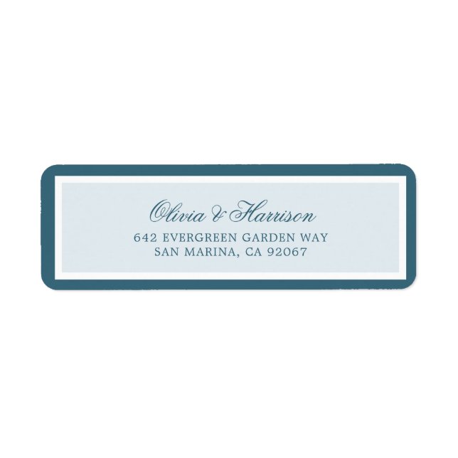 Étiquette d'adresse de retour de mariage élégante  (Devant)