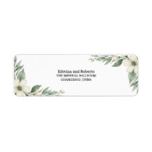 Étiquette d'adresse de retour de mariage floral bl