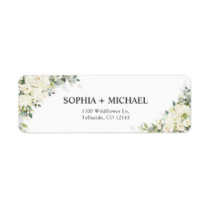 Étiquette d'adresse de retour de mariage floral bl