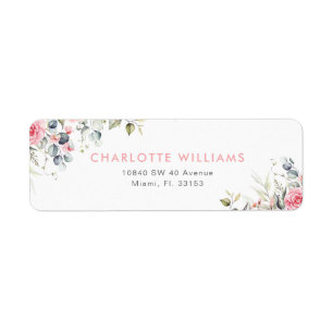 Étiquette d'adresse de retour de mariage floral ro