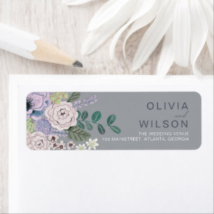 Étiquette d'adresse de retour de mariage florale g