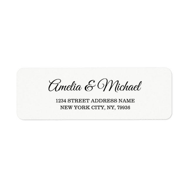 Étiquette d'adresse de retour de mariage personnal (Devant)