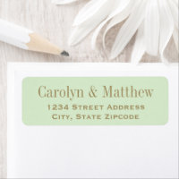 Étiquette d'adresse de retour de mariage vert pist