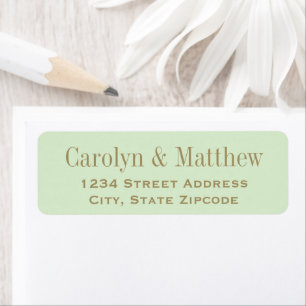 Étiquette d'adresse de retour de mariage vert pist