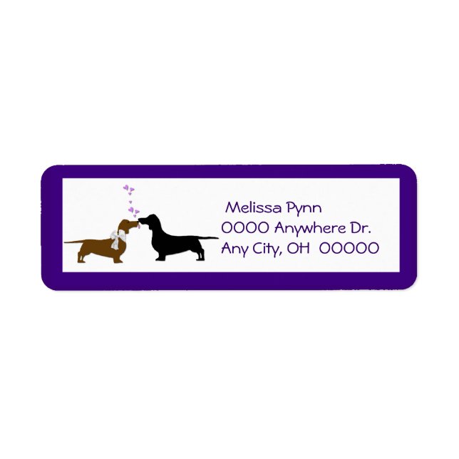 Étiquette d'adresse de retour de mignons Dachshund (Devant)