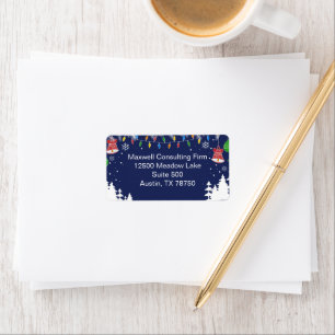 Étiquette d'adresse de retour de Noël festive pour