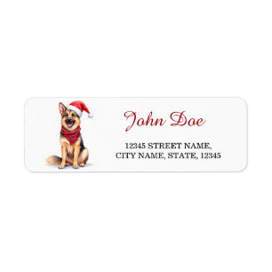 Étiquette d'adresse de retour de Noël pour chien b