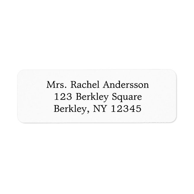 Étiquette d'adresse de retour de nom minimal (Devant)