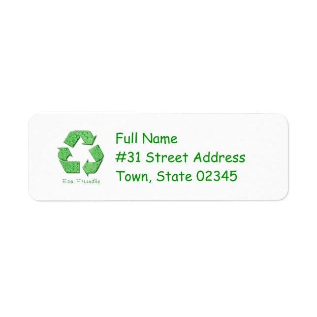 Étiquette d'adresse de retour de recyclage (Devant)