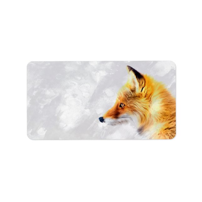 Étiquette d'adresse de retour de renard d'or (Devant)