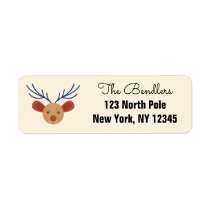 Étiquette d'adresse de retour de Rudolph