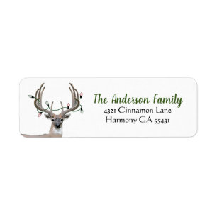 Étiquette d'adresse de retour de Rustic Deer Antle