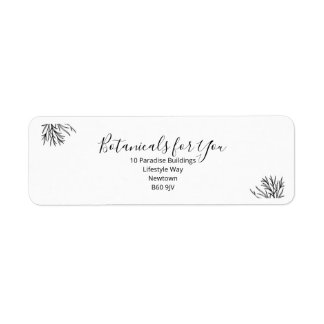 Étiquette d'adresse de retour de script botanique 
