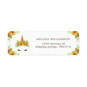 étiquette d'adresse de retour de tournesol de lico