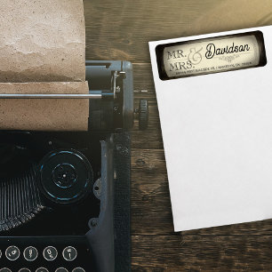 Étiquette d'adresse de retour de typographie de bi