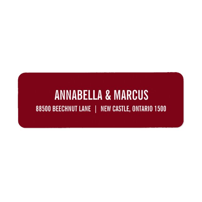 ÉTIQUETTE D'ADRESSE DE RETOUR DE TYPOGRAPHIE VINTA (Devant)