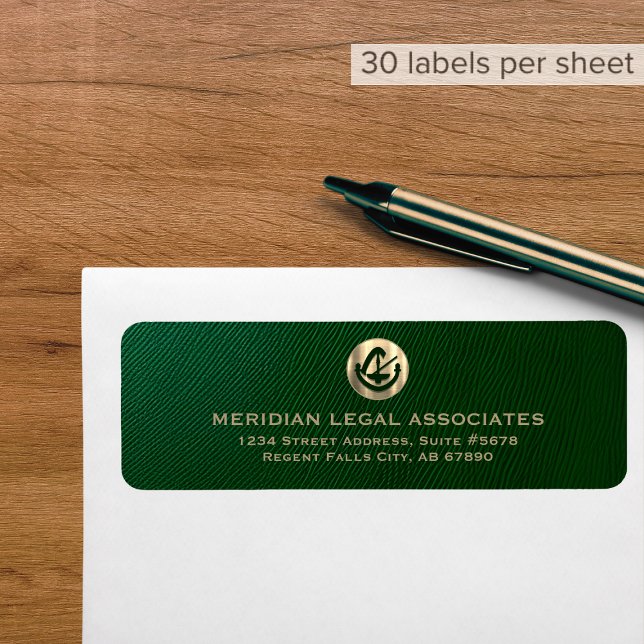 Étiquette d'adresse de retour d'emblème juridique (Créateur téléchargé)