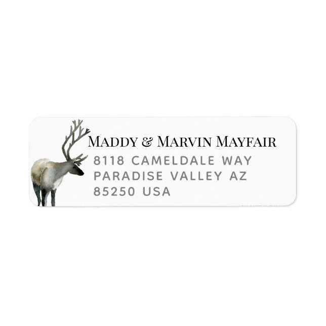 Étiquette d'adresse de retour des cerfs de grande  (Devant)