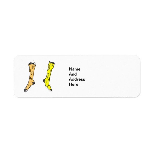 étiquette d'adresse de retour des chaussettes (Devant)