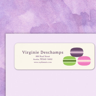 Étiquette d'adresse de retour des Macarons françai