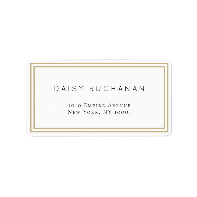 Étiquette d'adresse de retour d'images double or m (Devant)