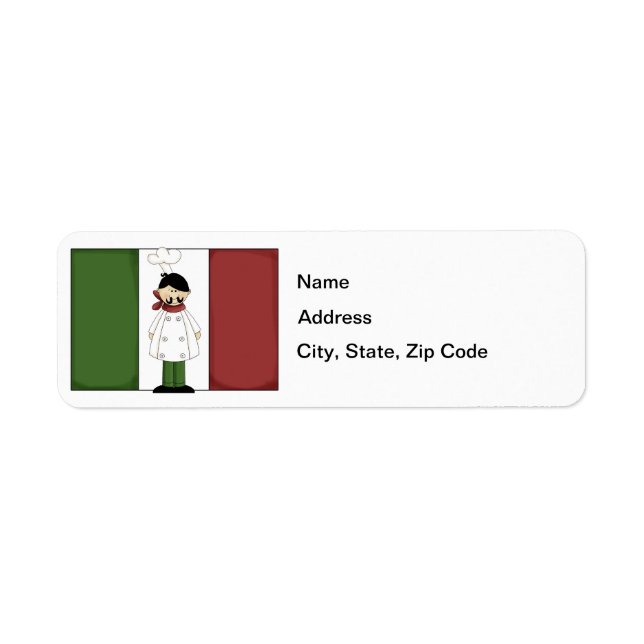 Étiquette d'adresse de retour du chef italien no 5 (Devant)