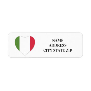 **ÉTIQUETTE D'ADRESSE DE RETOUR DU COEUR ITALIEN**