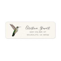 Étiquette d'adresse de retour du Colibri d'Anna