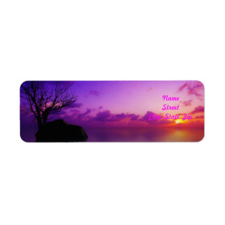 Étiquette d'adresse de retour du coucher de soleil