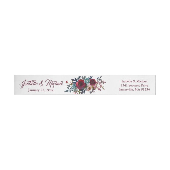 Étiquette d'adresse de retour du Mariage Floral Ro (Individuel)