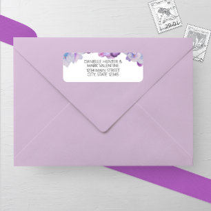 Étiquette d'adresse de retour du Mariage Purple Hy