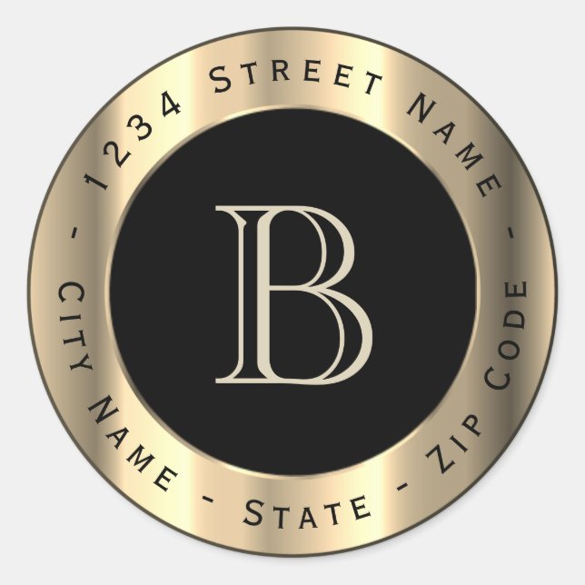 Étiquette d'adresse de retour du monogramme de bro (Devant)