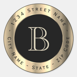 Étiquette d'adresse de retour du monogramme de bro