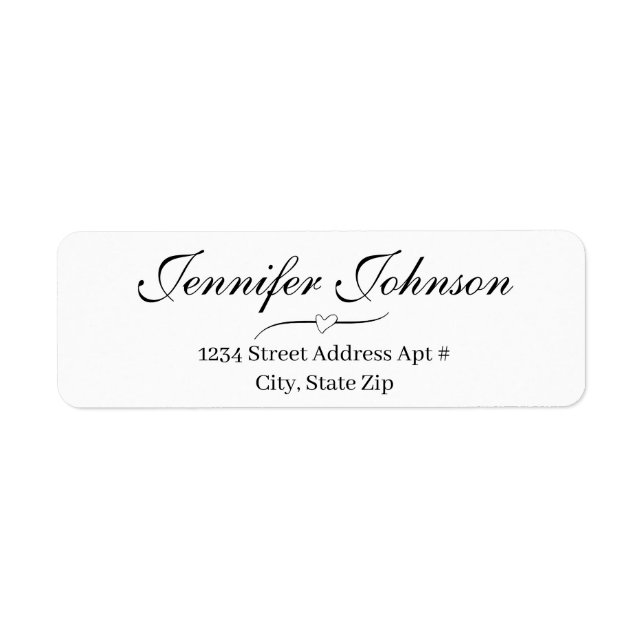 Étiquette d'adresse de retour du script de Mariage (Devant)