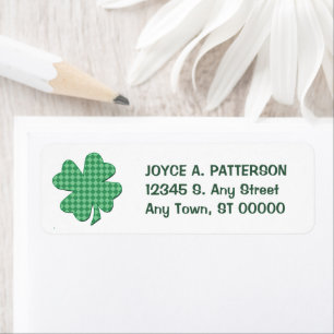 Étiquette d'adresse de retour du Shamrock de chèqu