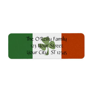 Étiquette d'adresse de retour du Shamrock irlandai
