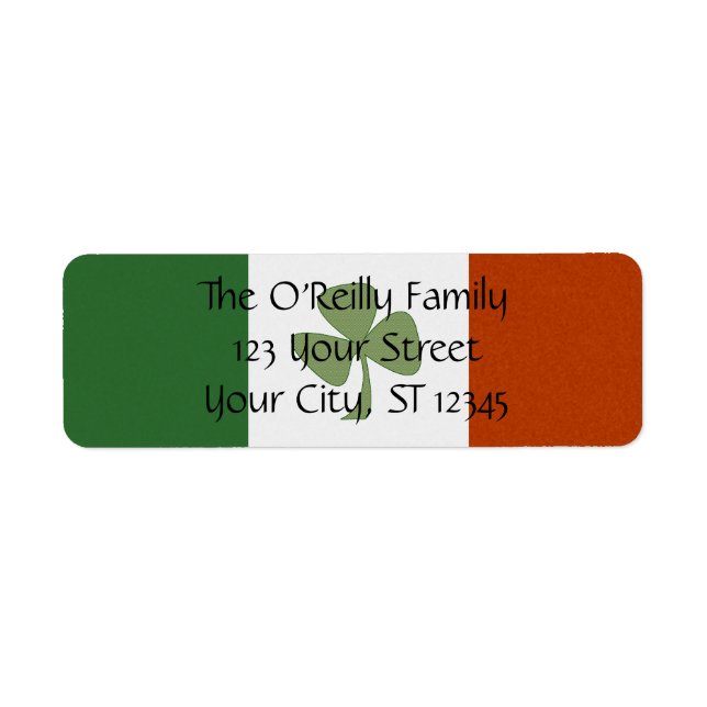 Étiquette d'adresse de retour du Shamrock irlandai (Devant)
