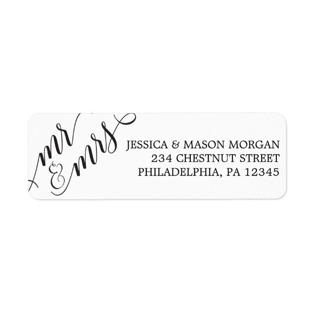 Étiquette d'adresse de retour Écriture classique M (Devant)