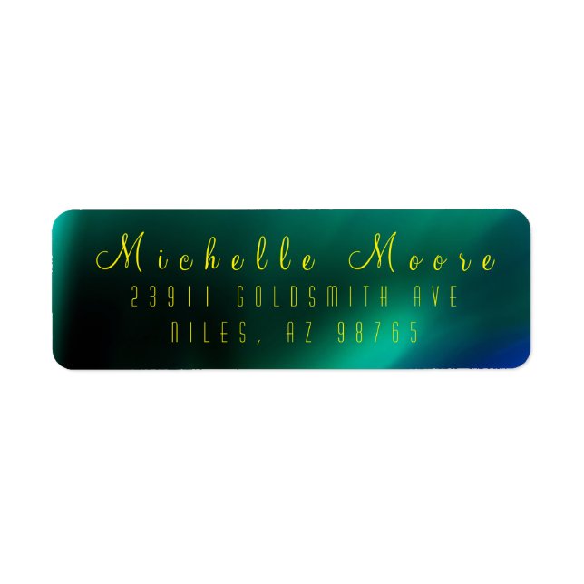 Étiquette d'adresse de retour Emerald Green (Devant)