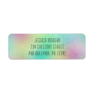 Étiquette d'adresse de retour en feuille métalliqu