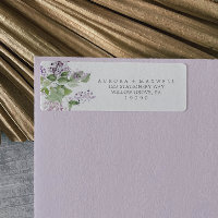 Étiquette d'adresse de retour en lilas rustique