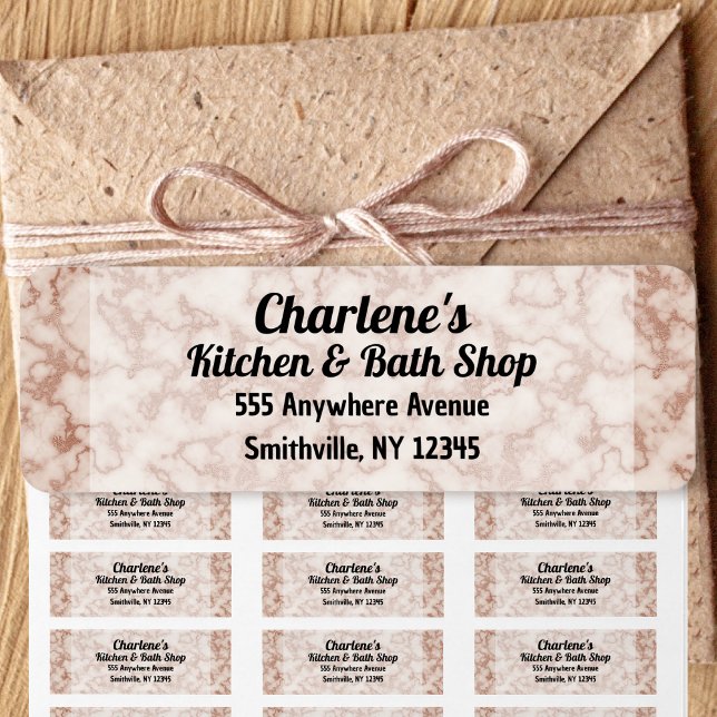Étiquette d'adresse de retour en marbre Brown rust (Rustic Brown Marble Return Address Label by Office Accessories)