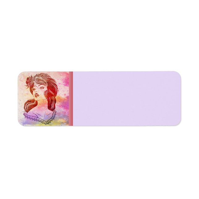 Étiquette d'adresse de retour femme (Devant)