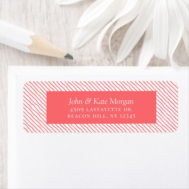 Étiquette d'adresse de retour Festin Pink Holiday  (En situation)