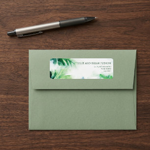 Étiquette d'adresse de retour Feuilles Tropicales 