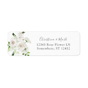 Étiquette d'adresse de retour Fleur Blanche 2